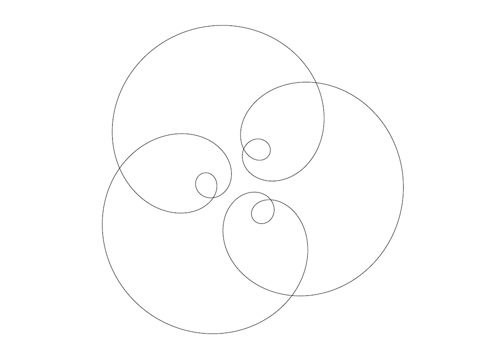 a simple black line diagram on a white background. it's a loop that folds in on itself in 3 places, and then that folding in also fold back on itself